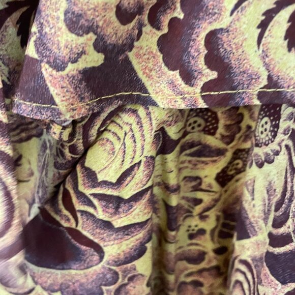 Ulla Johnson Burgundy and Yellow Patterned Skirt - Picture 5 of 10